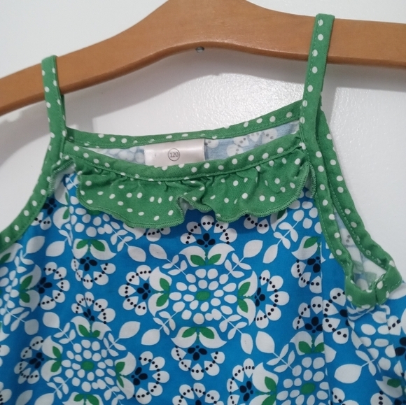 Hanna Andersson Girl's 6-8yrs (120cm) Floral Polka Dot Below the knee Tank Dress - Picture 4 of 6